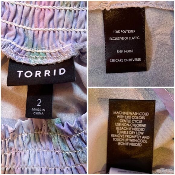 Georgette Smocked Neck Cold Shoulder Blouse - Women SZ 2XL - Business Casual - Picture 7 of 10